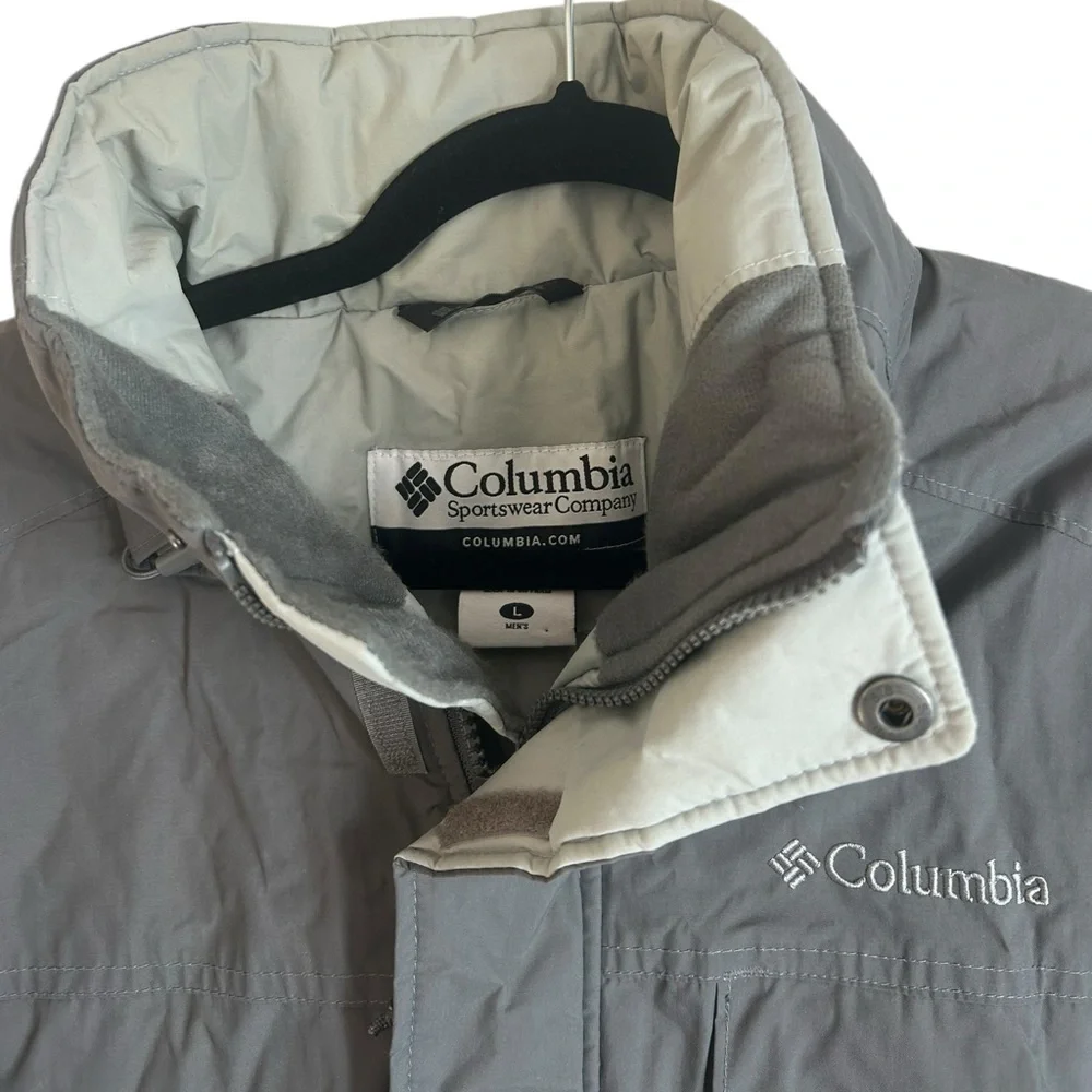 Columbia Sportswear Grey Two-Tone Ski Puffer Jacket Coat Waterproof Mens Large